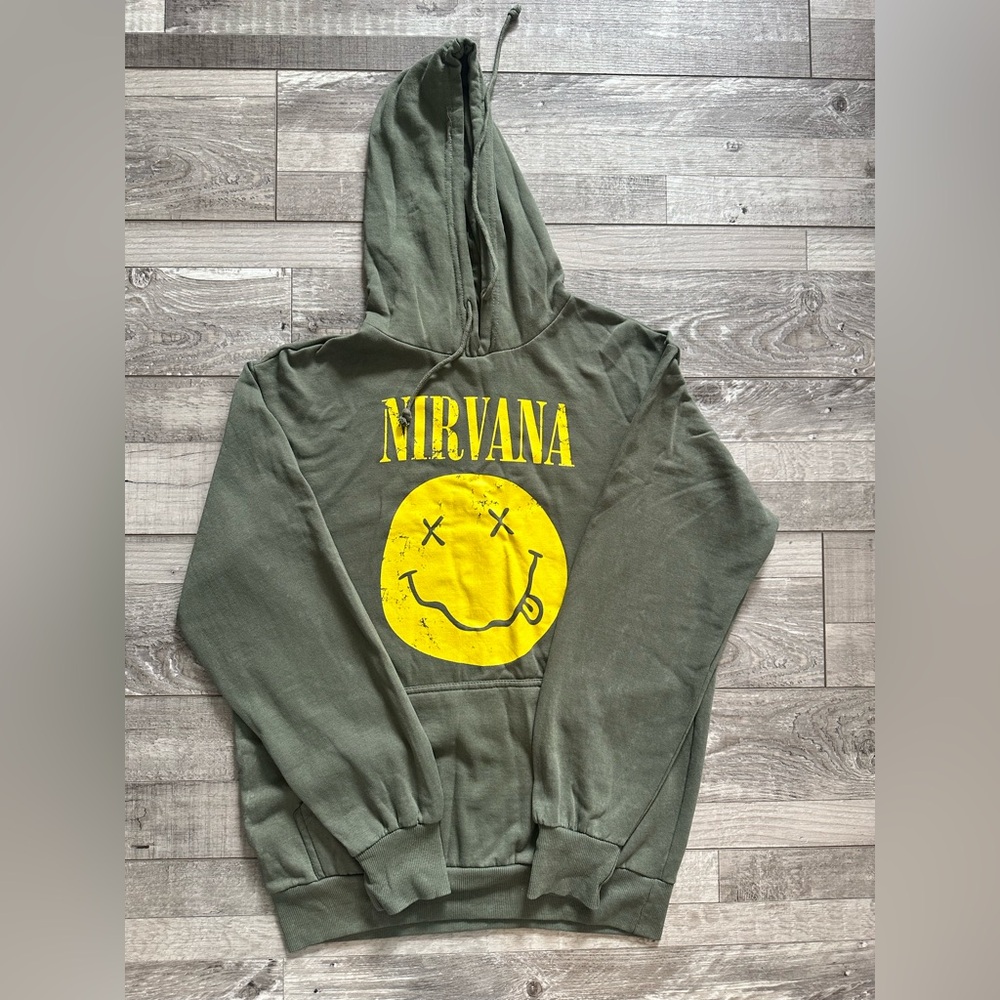 Vintage Nirvana Hoodie - Size Large - Black - Distressed Graphics - Authentic